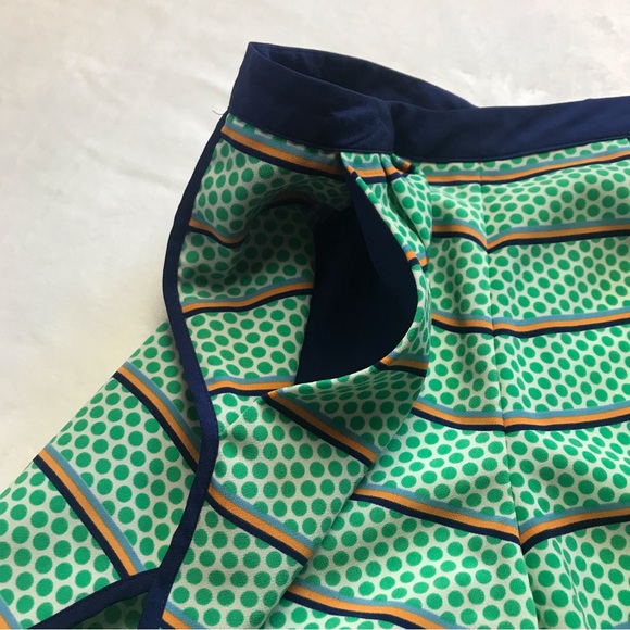 Cremieux Women Beachwear Walking Running Shorts Green Orange Navy Dots Size 2 - Picture 2 of 12